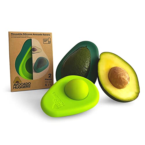 Food Huggers Avocado Huggers 2pc Silicone Reusable Avocado Savers with Pit Storage