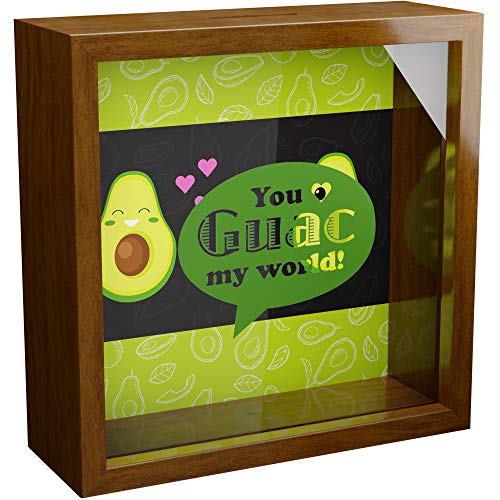 Avocado Gifts | A 6x6x2'' Themed Shadow Box for Avocado Lovers | Avocado Wooden Keepsake Display Case | Funny Avocado Novelty Present