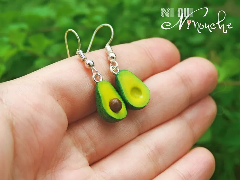 avocado hanging earrings