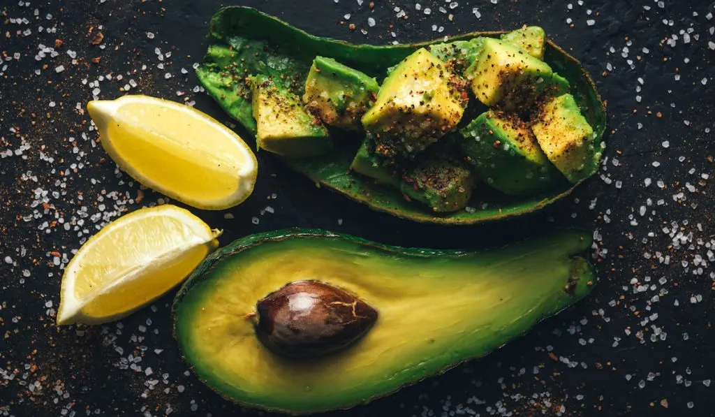fresh avocado and avocado cuts