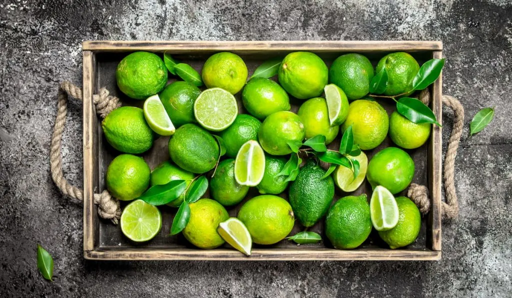 fresh lime on basket