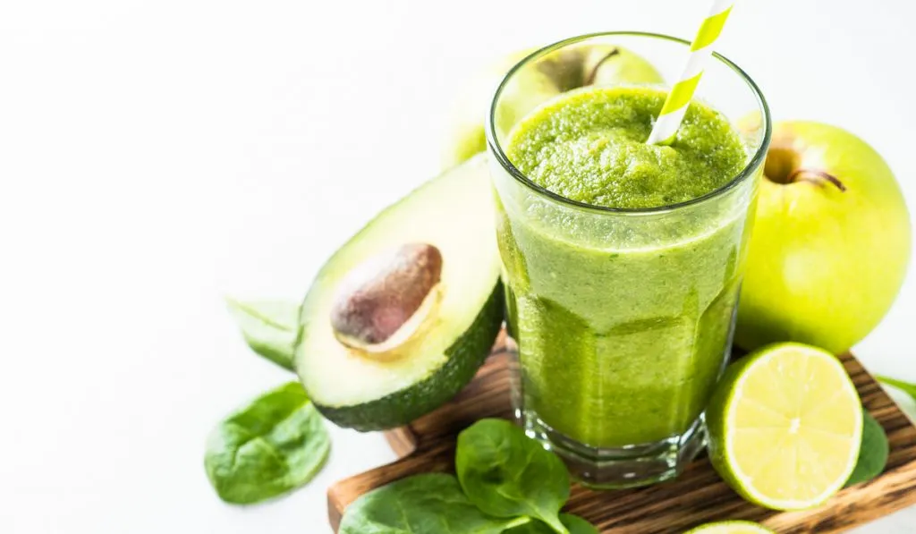 green smoothie with avocado